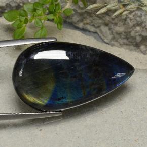 19.16克拉天然光谱石，梨形，不透明