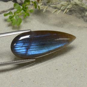 14.09克拉天然光谱石，梨形，半透明