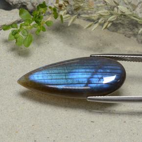 14.09克拉天然光谱石，梨形，半透明