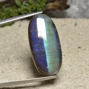 13.14克拉天然光谱石，椭圆形切割，半透明