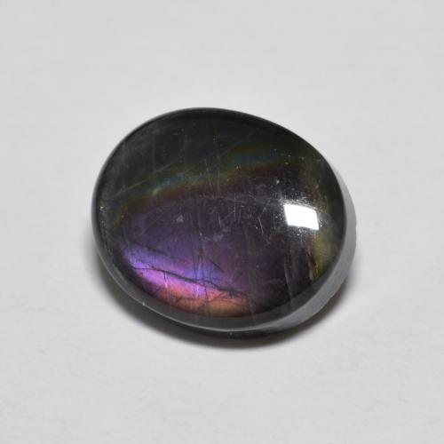 2.36克拉天然多色光谱拉长石，椭圆形切割，10.1×8.3毫米，不透明