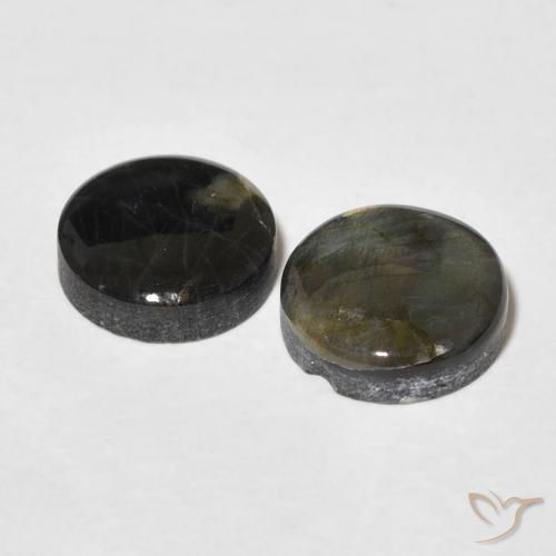 3.41克拉天然光谱石，圆形的，不透明