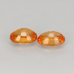 天然橙色锰铝榴石，椭圆形切割，5.9×4.1毫米，VS-SI