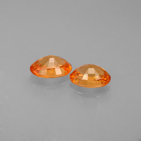 天然橙色锰铝榴石，椭圆形切割，5.8×4.1毫米，VS