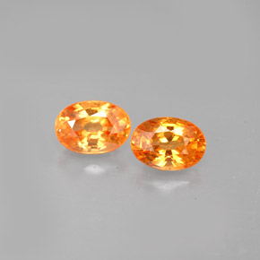 天然橙色锰铝榴石，椭圆形切割，6.1×4.3毫米，VS-SI