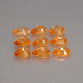 天然橙色锰铝榴石，梨形，5.8×4.2毫米，VS