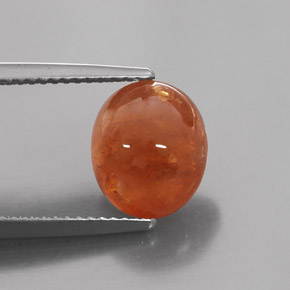 6.14克拉天然橙色锰铝榴石，透明，10.3×8.9毫米，透明/半透明