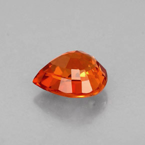 0.77克拉天然橙色锰铝榴石，梨形，5.8×5.1毫米，VVS