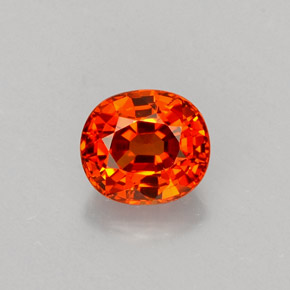 0.83克拉天然橙色锰铝榴石，椭圆形切割，5.4×4.8毫米，VVS-VS