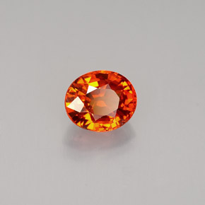 0.91克拉天然橙色锰铝榴石，椭圆形切割，5.9×5毫米，VVS