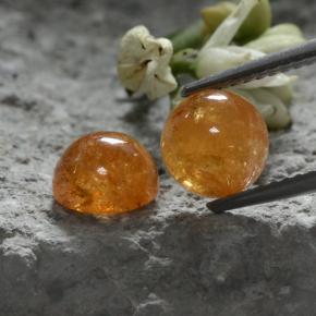4.44天然橙色锰铝榴石，圆形切割，6.67毫米，半透明