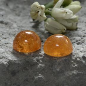 4.44天然橙色锰铝榴石，圆形切割，6.67毫米，半透明