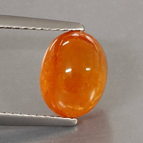 3.98克拉天然橙色锰铝榴石，透明，9×7毫米，透明/半透明