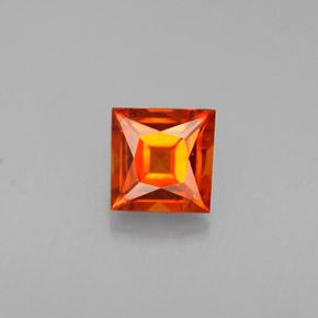 0.65克拉天然橙色锰铝榴石，方形，4.6×4.5毫米，VS-SI