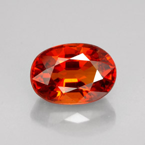 1.70克拉天然橙色锰铝榴石，椭圆形切割，8.1×5.7毫米，VS