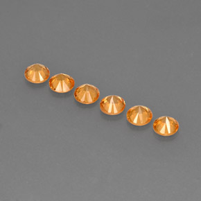 克拉天然锰铝榴石纱，圆形切割，VVS-VS