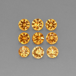 克拉天然锰铝榴石纱，圆形切割，VS