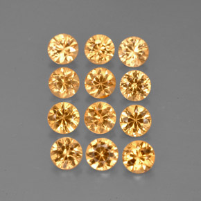 克拉天然锰铝榴石纱，圆形切割，VVS-VS