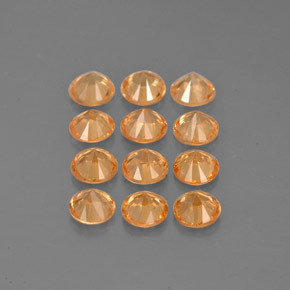 克拉天然锰铝榴石纱，圆形切割，VVS-VS