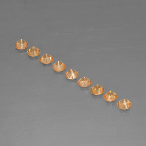 克拉天然锰铝榴石纱，圆形切割，VVS-VS