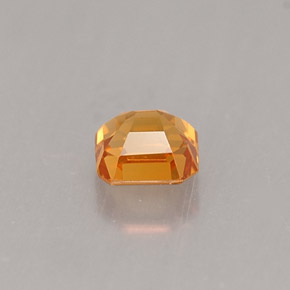 0.41克拉天然橙色锰铝榴石，祖母绿式切割，3.9×3.7毫米，VS