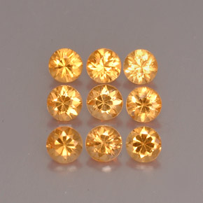 克拉天然锰铝榴石纱，圆形切割，VS