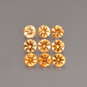 克拉天然锰铝榴石纱，圆形切割，VS