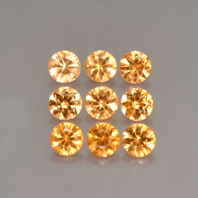 克拉天然锰铝榴石纱，圆形切割，VS