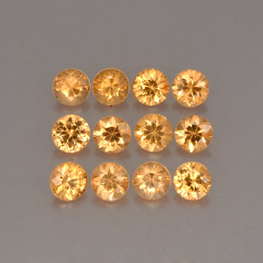 克拉天然锰铝榴石纱，圆形切割，VS