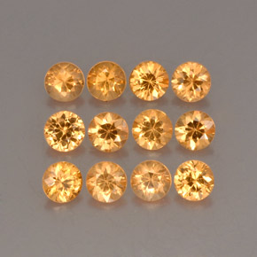 克拉天然锰铝榴石纱，圆形切割，VS