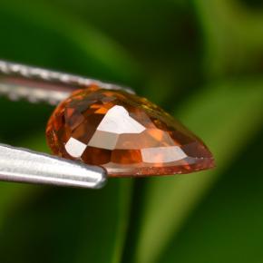 0.77克拉天然橙色锰铝榴石，梨形，7×4.9毫米，VS-SI