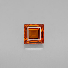 0.87克拉天然橙色锰铝榴石，方形，4.9×4.8毫米，VVS-VS