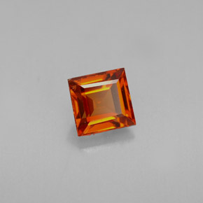 0.87克拉天然橙色锰铝榴石，方形，4.9×4.8毫米，VVS-VS
