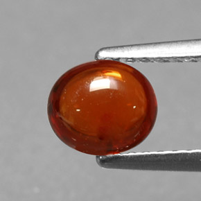 1.22克拉天然橙色锰铝榴石，椭圆形切割，6.6×5.7毫米，半透明