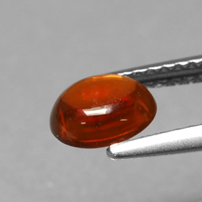 1.22克拉天然橙色锰铝榴石，椭圆形切割，6.6×5.7毫米，半透明
