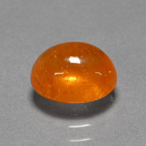 3.06克拉天然橙色锰铝榴石，椭圆形切割，8.6×6.9毫米，半透明
