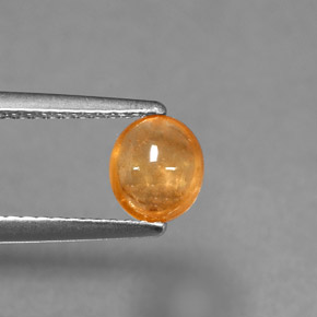 1.01克拉天然橙色锰铝榴石，透明，6.2×5.4毫米，透明/半透明
