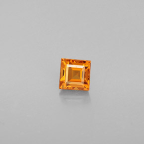 0.33克拉天然橙色锰铝榴石，方形，3.5×3.5毫米，VS