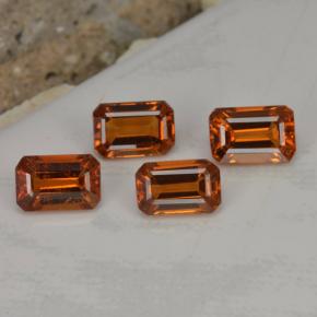 2.73天然橙色锰铝榴石，祖母绿式切割，5.9×4毫米，VVS-VS