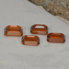 2.73天然橙色锰铝榴石，祖母绿式切割，5.9×4毫米，VVS-VS