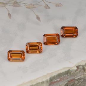 2.37天然橙色锰铝榴石，祖母绿式切割，6×3.9毫米，VVS-VS