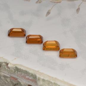 2.37天然橙色锰铝榴石，祖母绿式切割，6×3.9毫米，VVS-VS