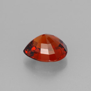 2.90克拉天然橙色锰铝榴石，梨形，8.9×7.7毫米，VVS