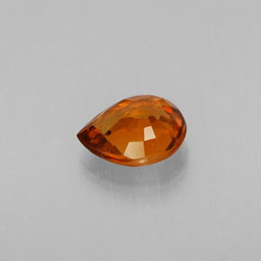 0.90克拉天然橙色锰铝榴石，梨形，6.5×5.5毫米，VS