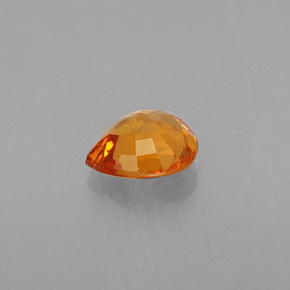 0.74克拉天然橙色锰铝榴石，梨形，5.9×5.4毫米，VS
