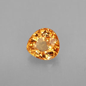 0.95克拉天然橙色锰铝榴石，梨形，5.8×5.6毫米，VS