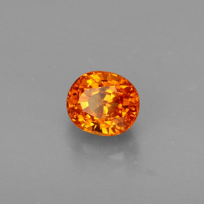 0.84克拉天然橙色锰铝榴石，椭圆形切割，5.3×4.6毫米，VVS-VS