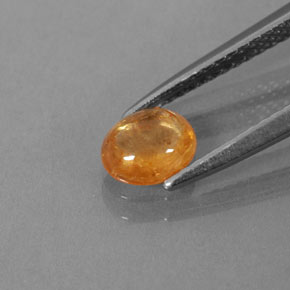 0.86克拉天然橙色锰铝榴石，透明，5.9×5毫米，透明/半透明