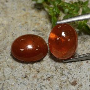 5.82天然橙色锰铝榴石，透明，8.5×7.1毫米，透明/半透明