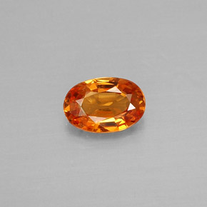 0.45克拉天然橙色锰铝榴石，椭圆形切割，5.7×3.9毫米，VS